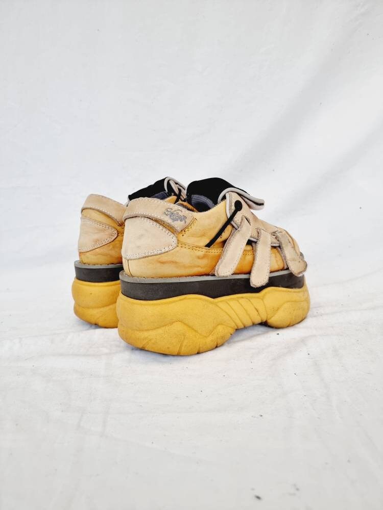 EU 39 Yellow Cream & Black Swear London Platform Sneakers - Etsy