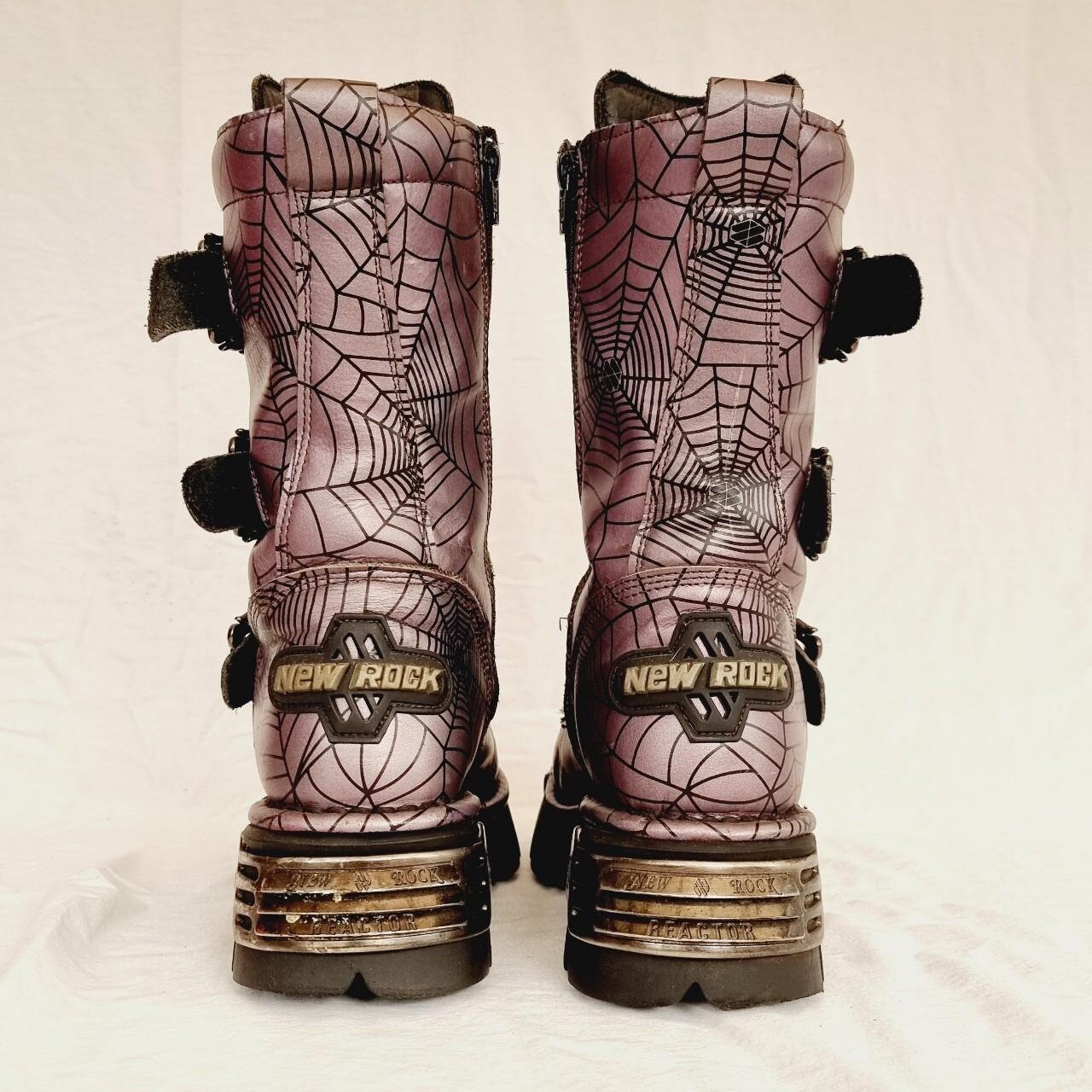 EU 39 / UK 6 New Rock Boots Lilac Purple & Grey Silver