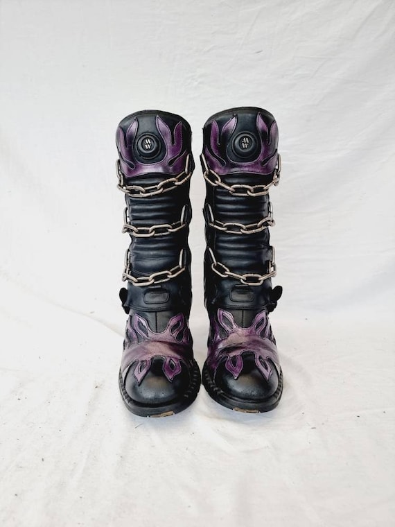purple new rock boots