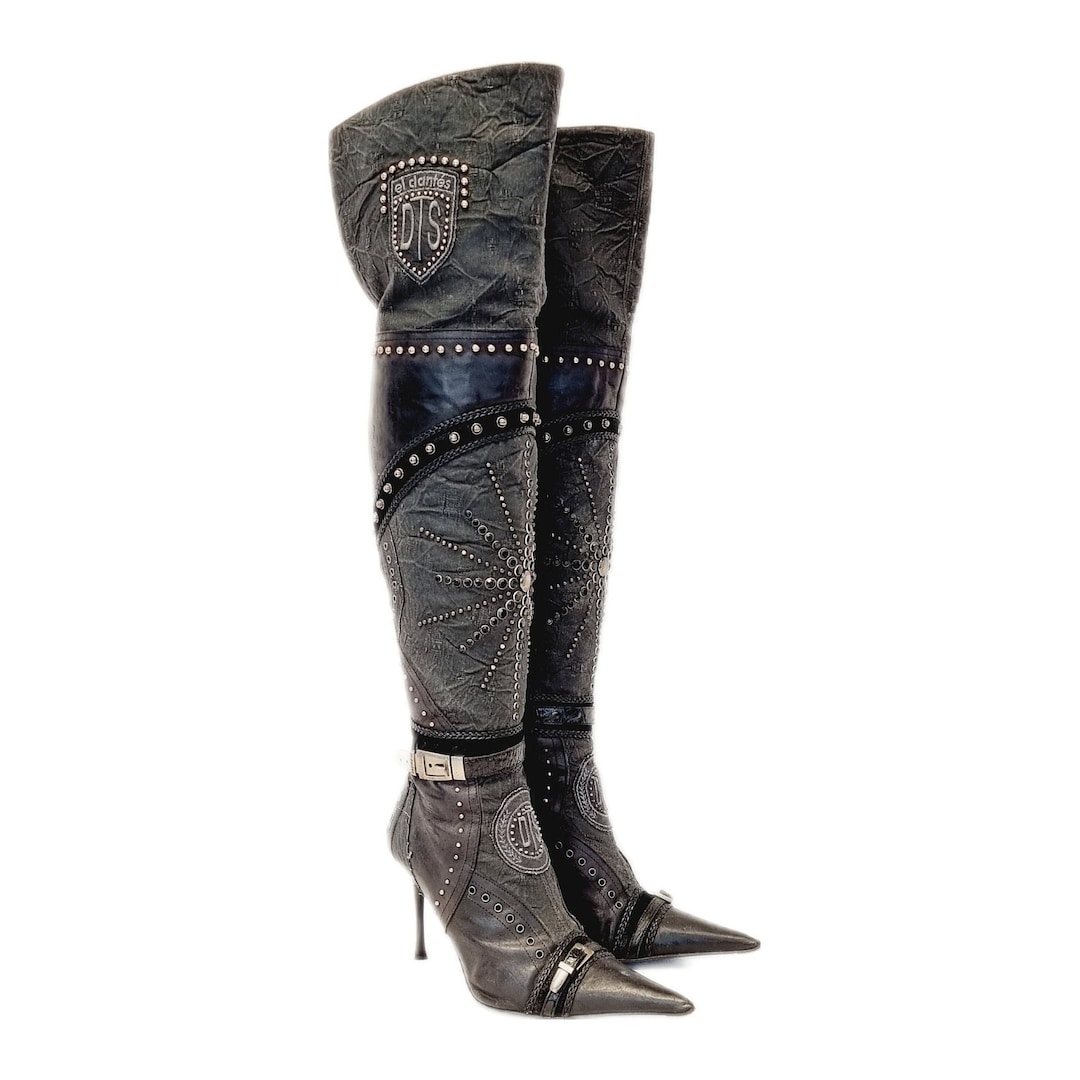 stiletto thigh high boots uk