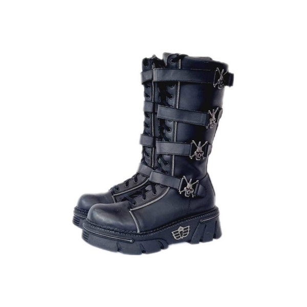 EU 44 Madfish Cyber Goth 90s Platform Boots