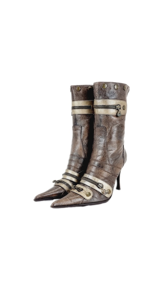 EU 39 / UK 6 Rare Vintage El Dantes Patchwork Ankle Boots