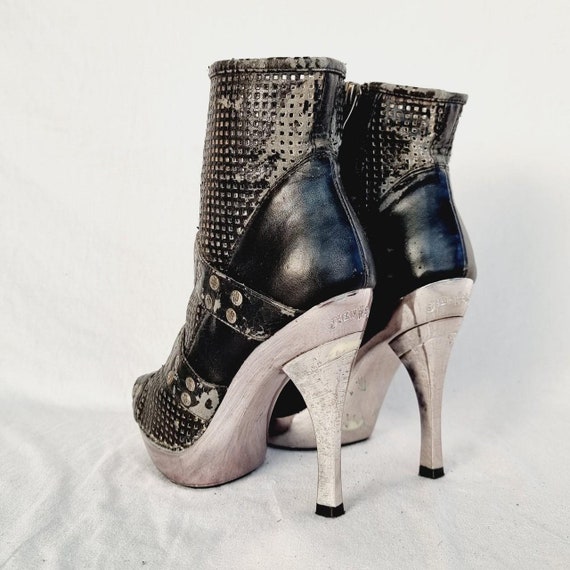 EU 37 / UK 4 New Rock Stiletto Heels - Vintage Bl… - image 3