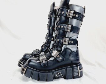 NEW ROCK ブーツ 十字架 スカル archive y2k punk NEW ROCK ブーツ