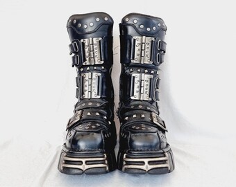 EU 40 / UK 7 Vintage Spiked Studded New Rock Boots - Etsy
