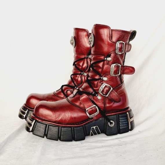 New rock boots 厚底 本革 鉄 ヒールブーツ グランジ punk New rock boots 厚底 本革 鉄 ヒールブーツ グランジ punk