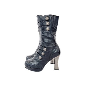 EU 39 / UK 6 vintage steampunk new rock-laarzen in Victoriaanse stijl met naaldhakken en decoratieve gespen