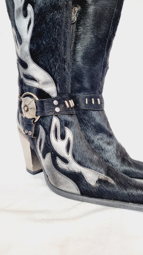 EU 41 UK 7.5 New Rock Pointy Toed Boots Vintage Black Etsy Canada