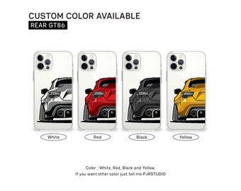 iPhone Case | GT86 Rear | phone case, gift, phone accessary, car lover, car guy, best gift, car illustration