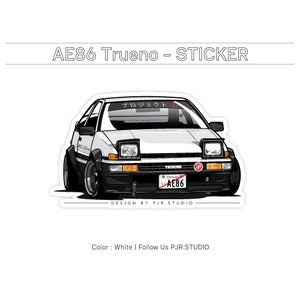 Stickers zonder luchtbellen | Ttoyota AE86 Trueno voorletter D | autosticker, autoliefhebber, autosticker, racesticker, racesticker, jdm-sticker