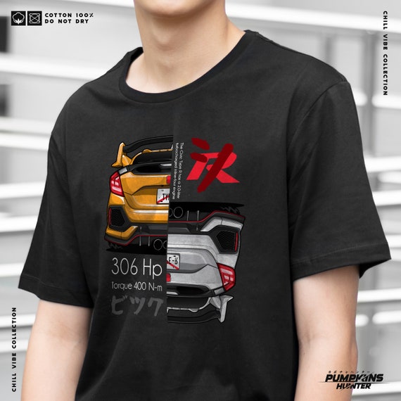 ホンダ タイプR FK8 Tシャツ：JDMカーアート、レーシングシャツ - Etsy