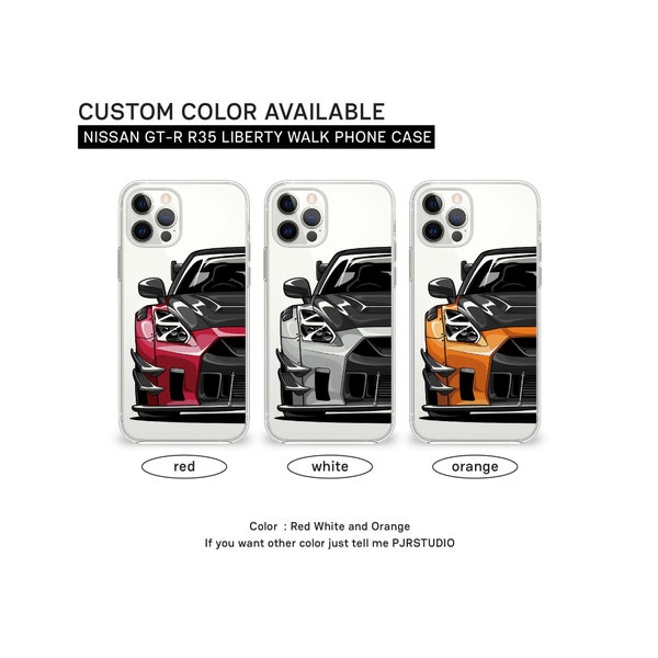 iPhone Case | Nissan GT-R R35 Liberty Walk (red) | car phone case, jdm phone case, iphone case, phone accessory, pjrstudio, racing,