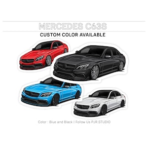 Bubble-free stickers | Mercedes C63S | car sticker, car lover, best gift, car decal, racing sticker, racing decal, jdm sticker