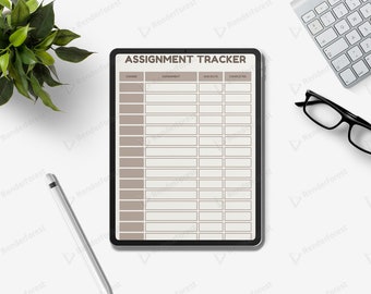 Digital Assignment Tracker PDF Download Student Planner Printable Academic Planner