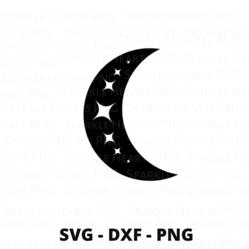 Moon SVG Half Moon Svg Moon And Stars Svg Moon Svg Cricut Etsy