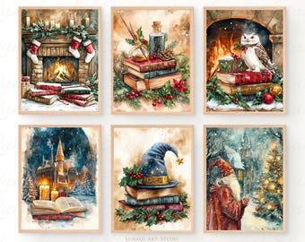 Láminas navideñas mágicas: Decoración inspirada en la escuela (descarga digital)