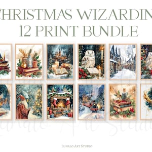Wizard Posters Digital Print, Wizard School Print, Wizard Room Decor, Christmas Poster JPG Digital Download, Wizarding Inspired Castle Print