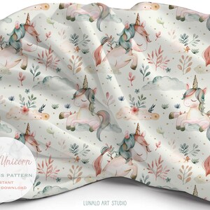 Unilion Pattern Unicorn Seamless Pattern, Unicorn Fabric Design, Surface Pattern ...