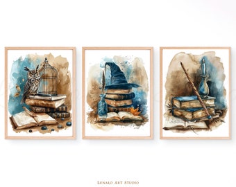 Wizard School Art Prints, Magical Nursery Decor (Digital Download)