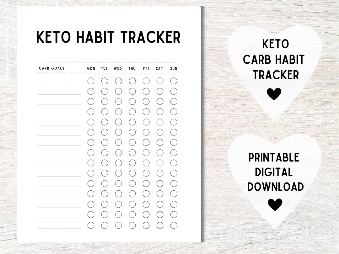 Keto Printable Tracker Low Carb Habit Tracker Keto Etsy