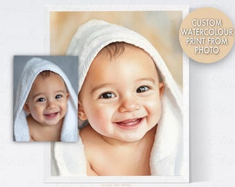 Custom Watercolour Portrait from Photo (Digital File)