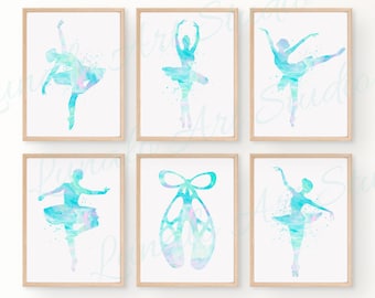 Ballet Print Set: Watercolor Ballerina Art, Girls Room Decor (Digital Download)