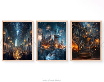 Enchanted Castle Print Set, Magical Fantasy Wall Art (Digital Download)
