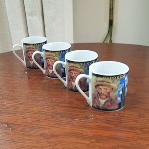 Vintage Van Gogh Espresso Cups: The Masters Art Gift, Set of Four