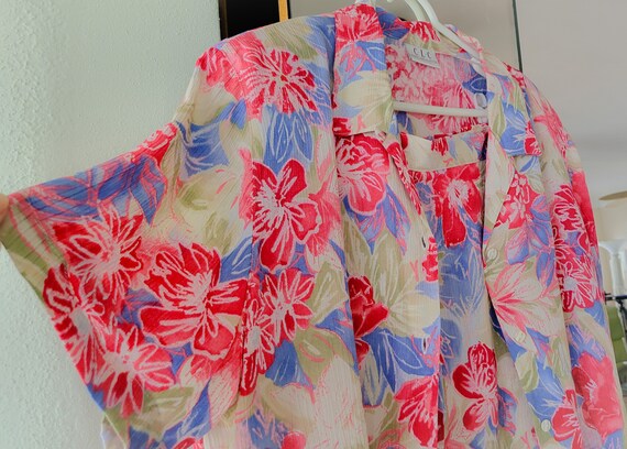 Floral Tropical Womens Two Piece Outfit Button Up… - image 7