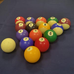 Vintage Billiard Ball Set: Complete Numbered Set for Rec Room