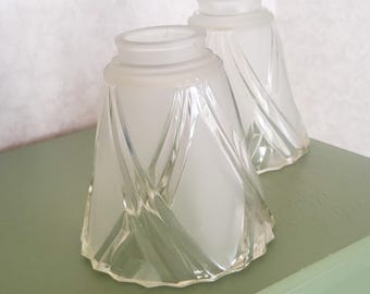 Art Deco Frosted Glass Sconce Shade Pendant Chandelier Shade Light Replacement Vintage
