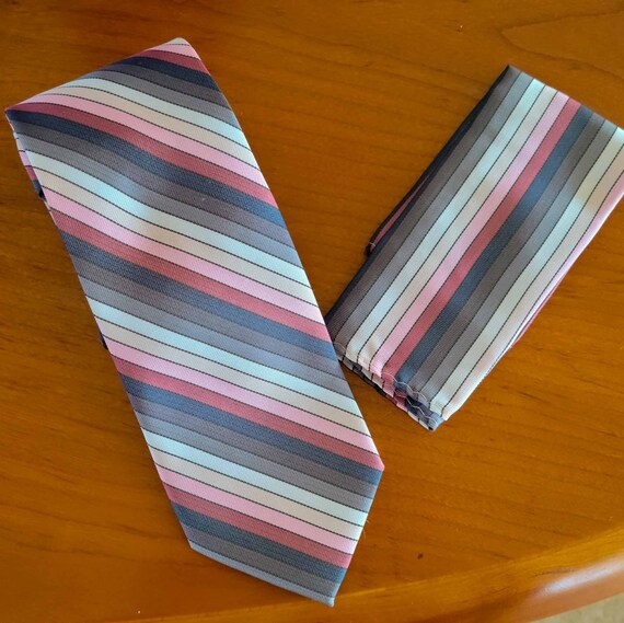 Pierre Cardin Necktie Diagonal Stripe Designer Pi… - image 2