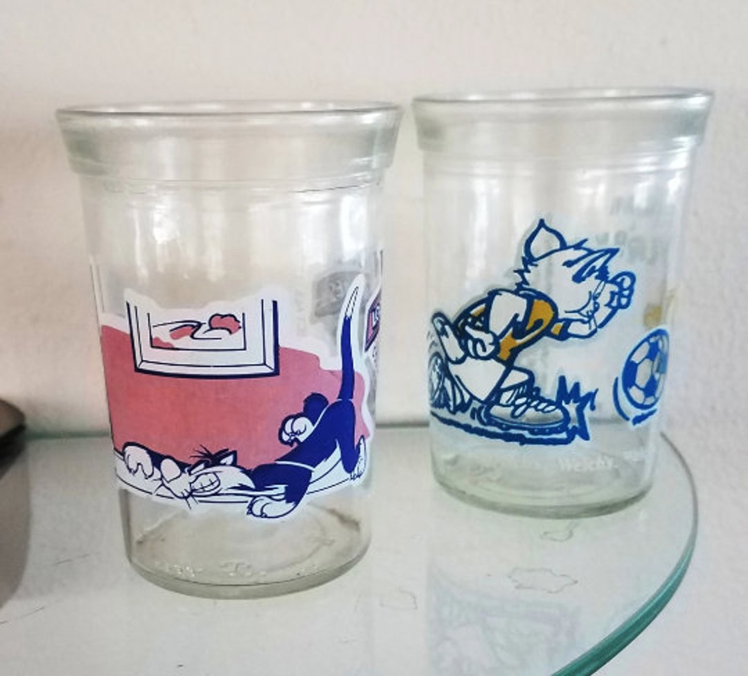 Vintage Welch's Jelly Jars Tom and Jerry Sylvester Tweety Etsy
