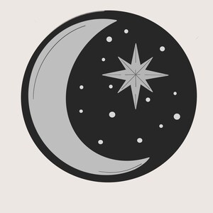 Mid Century Modern Moon Decor, Modern Moon, Printable Wall Decor