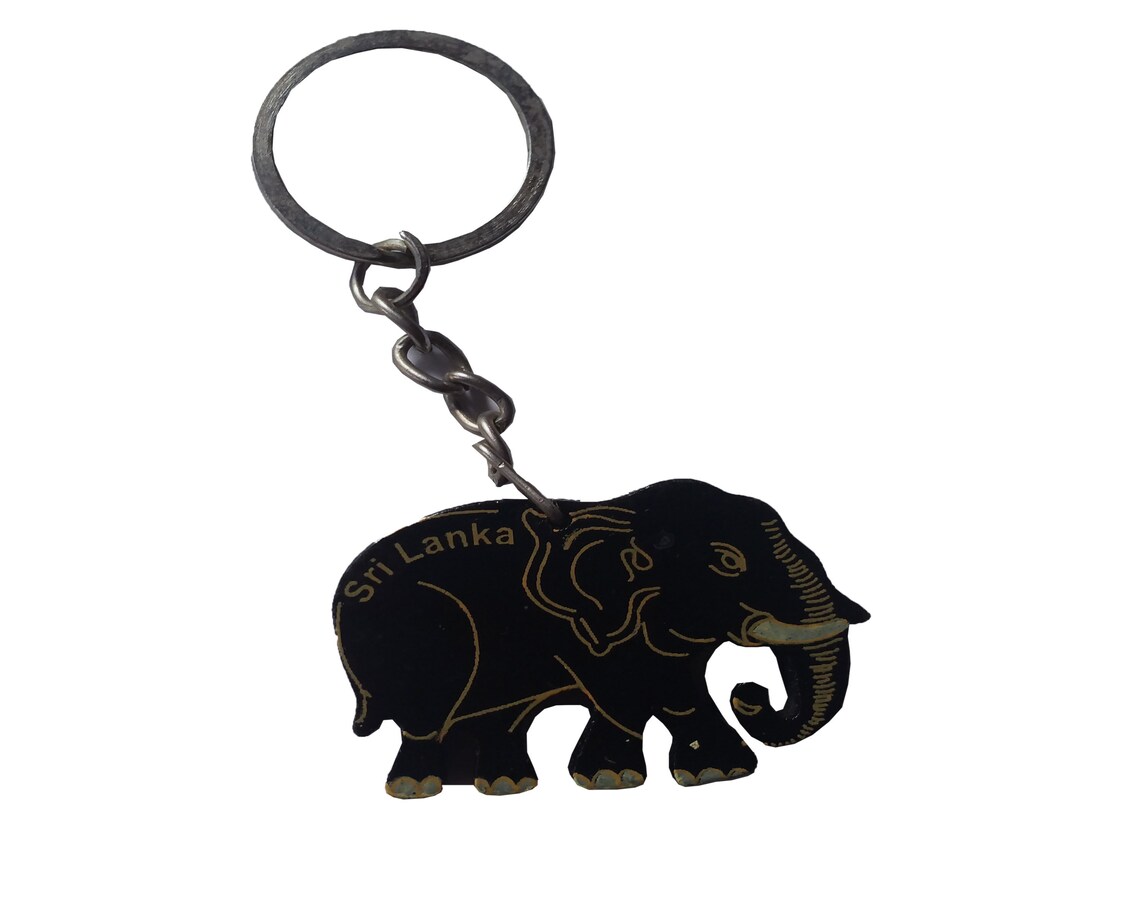 Elephant type Key tag with keychain Handmade Sri Lanka Wooden Etsy