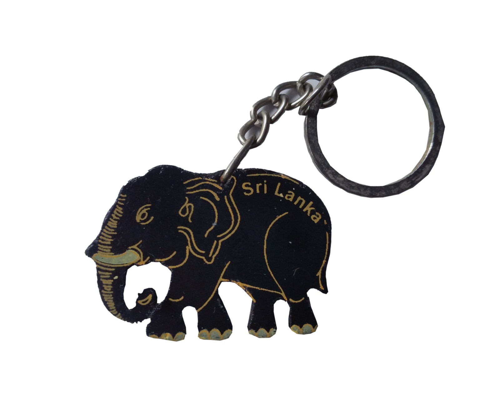 Elephant Type Key Tag With Keychain Handmade Sri Lanka Wooden Etsy
