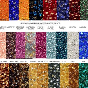 6/0 S/L Garnet Ruby Amethyst Crystal Black Diamond Gold Green Turquoise Blue Teal Salmon Orange Emerald GREEN Topaz Brown Czech Seed Beads
