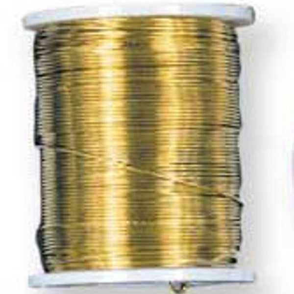 26G / 72 Feet Yellow Gold Brass Wire - DIY wire wrapping, half hard brass jewelers wire