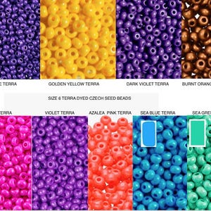 Sz 6/0 Terra Intensive Dark Violet, Violet, Dk Purple, PINK, Yellow, Copper, Sea Blue, Sea Green Czech Seed Beads Kumihimo/macrame beads
