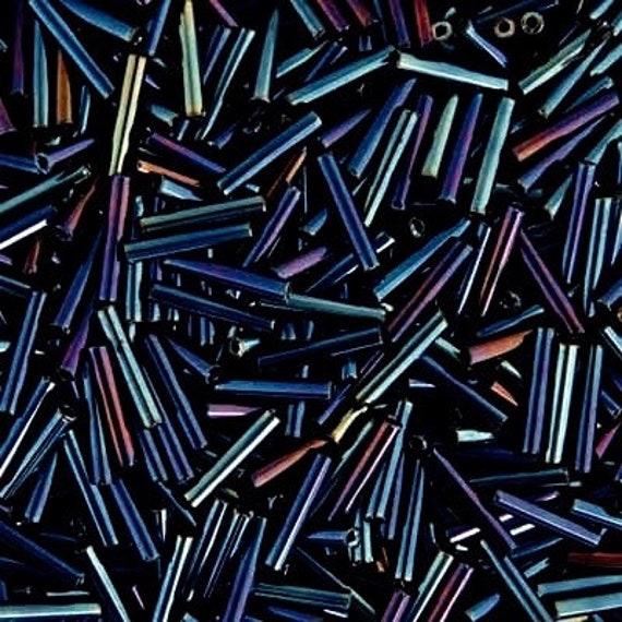 Transparent Blue Iridescent - Bugle, #2 25g Transparent Blue Iridescent - Bugle, #2 25g