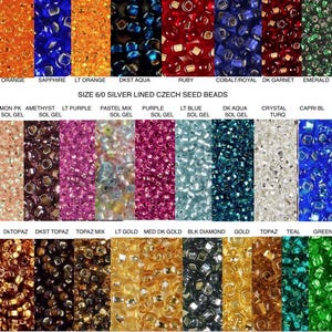 6/0 S/L Garnet Ruby Amethyst Crystal Black Diamond Gold Green Turquoise Blue Teal Salmon Orange Emerald GREEN Topaz Brown Czech Seed Beads