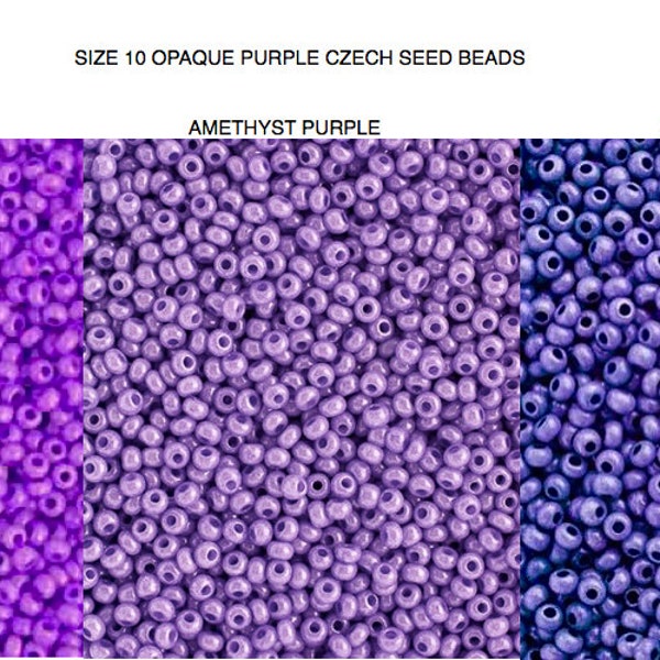 Size 10 OPAQUE TERRA Amethyst, PURPLE, VIOLeT Czech Glass Seed Beads bead weaving macrame bracelet beads embroidery beads