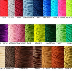 1.5mm Premium SATIN RATTAIL Cord, DIY Organza Necklace Cord, Shamballa bracelet cord, macrame cord, kumihimo cord, satin jewelry cord