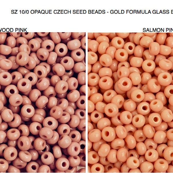 Sz 10/0 OPAQUE Salmon or Dogwood Czech Glass Seed Beads, macrame bracelet beads, bead weaving, embroidery beads