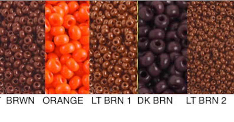 Sz 10/0 OPAQUE Czech Seed Beads Red Dk Red Black White Brown Turquoise Navy Periwinkle Royal Dark Green Golden Yellow Lt Yellow Lt Olive image 4