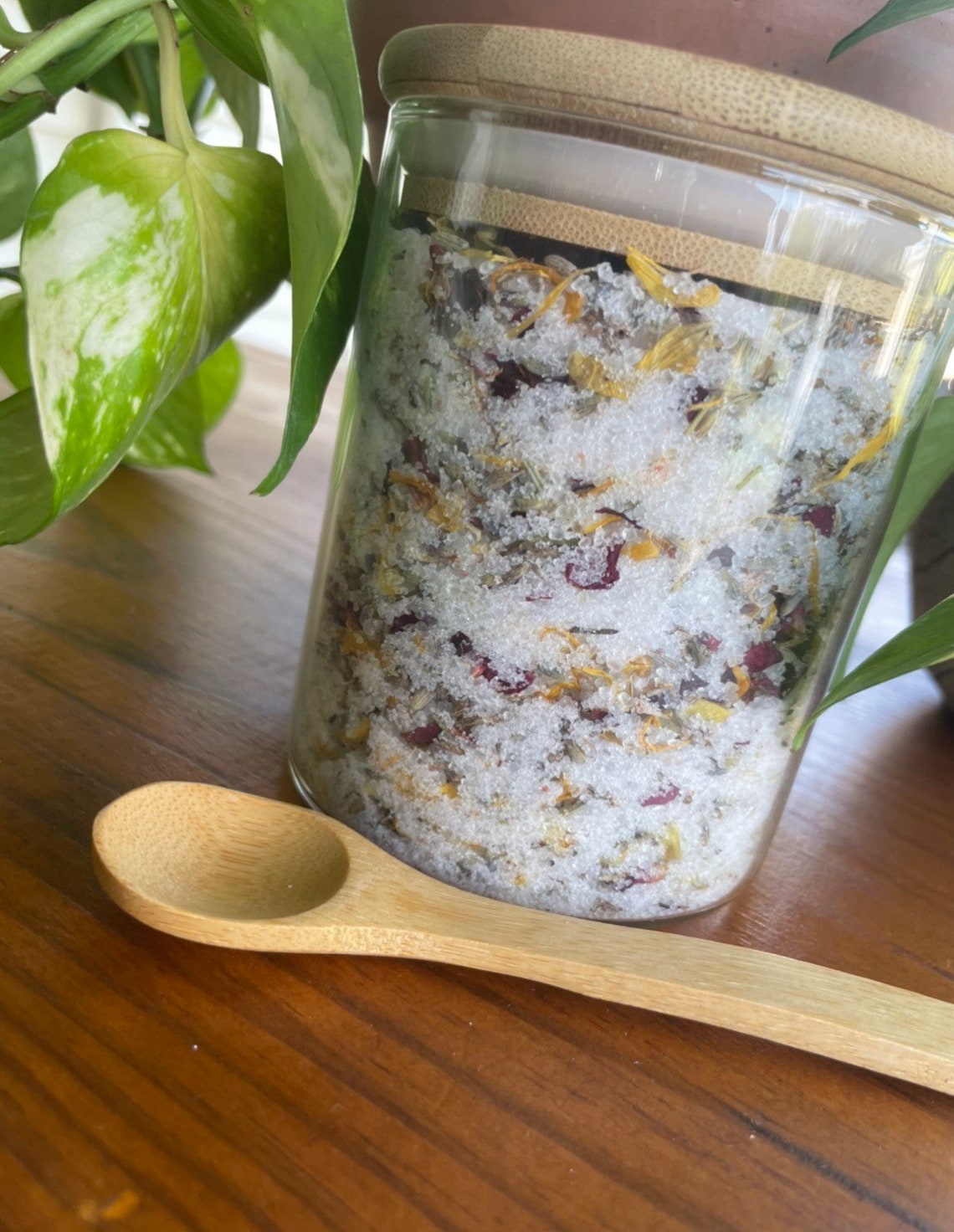 Deluxe Bath Salt Jar With Wooden Spoon / Relaxation / Detox / Etsy