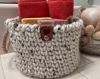 Rustic baskets/Handmade  Basket | Crochet  Storage Basket | Basket Organizer | Woven Basket | Home Storage | Home Decor Storage Active