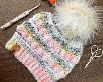 Crochet Beanie Pattern: The "Debbie" Slouchy or Fitted Hat (PDF Pattern)