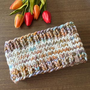 Hand Knit Merino Wool Headband: Malabrigo Rasta Ear Warmer
