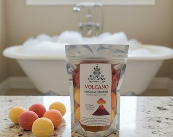 Volcano Mini Bath Bombs – Tropical Scent, Kids Bath Fun (10-Pack, 1oz Each)